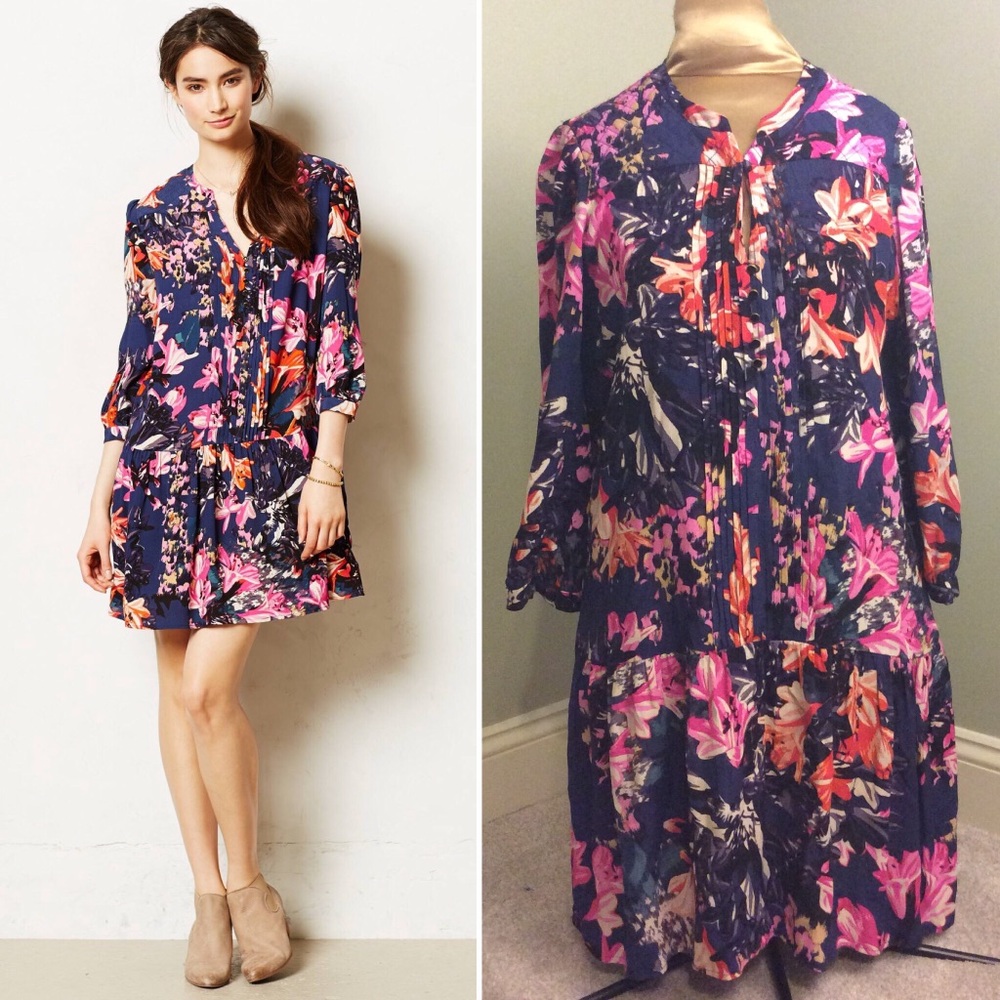Maeve Anthropologie Caravans Drop Waist Dress